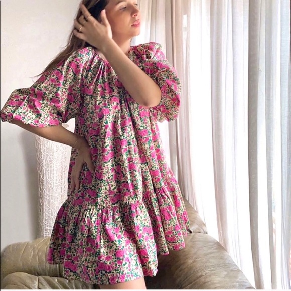 Zara puff shoulder print dress - Picture 2 of 12
